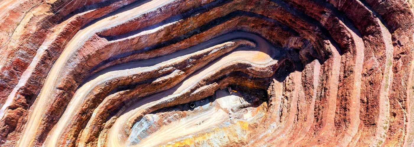 Aerial view of a copper mine